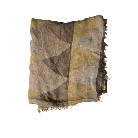 NWT Vince Camuto Brown Tan Fringe Topper Shawl Wrap Poncho Cape Scarf - Picture 5 of 7